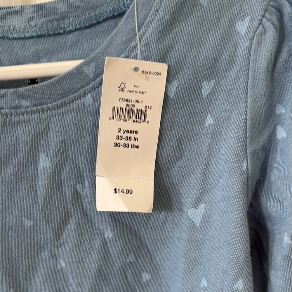 Baby GAP Blue Heart Top - Picture 4 of 9